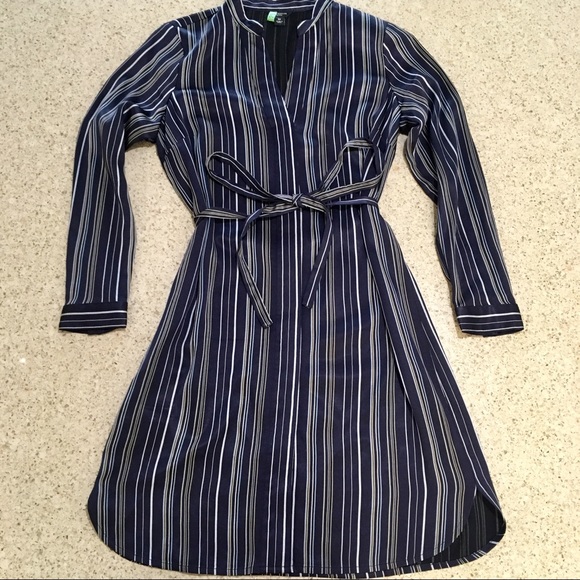 NWOT Ann Taylor striped belted shirt dress! - Picture 2 of 5